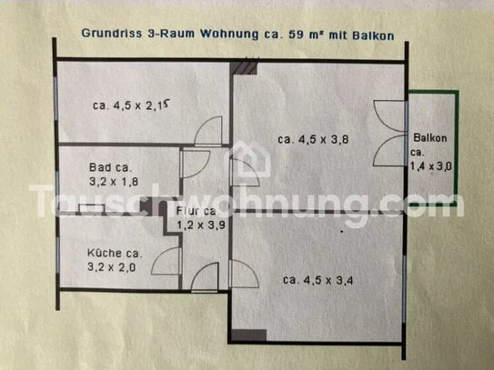 [TAUSCHWOHNUNG] Genossenschaftswohnung (3Raum + Balkon) in Connewitz