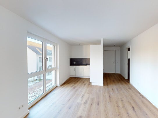 3-Zimmer-Neubauwohnung mit außergewöhnlichem Schnitt und EBK