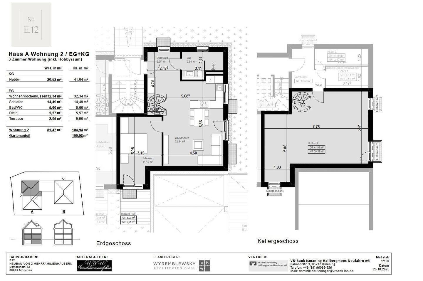 Exklusiver Neubau, zwei villenartige, moderne Häuser mit jeweils 4 Wohnungen in Untermenzing