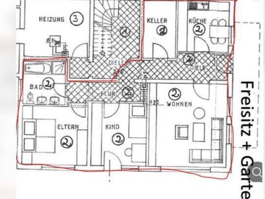 Schöne 3 Zimmerwohnung in ruhiger Lage mit EBK und Garten