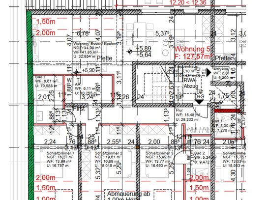 Große Dachgeschoßwohnung mit 3 Schlafzimmer und 2 Bäder (Erstbezug)