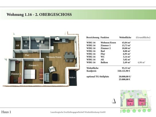 3 Zimmer 2. OG Neubau-Eigentumswohnung 1.16