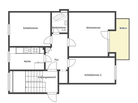 Komfortable Wohnung mit Balkon in begehrter Lage von Lebenstedt