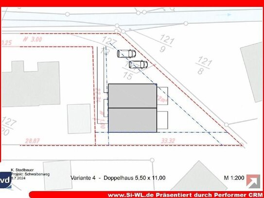 Grundstück für ein Doppelhaus