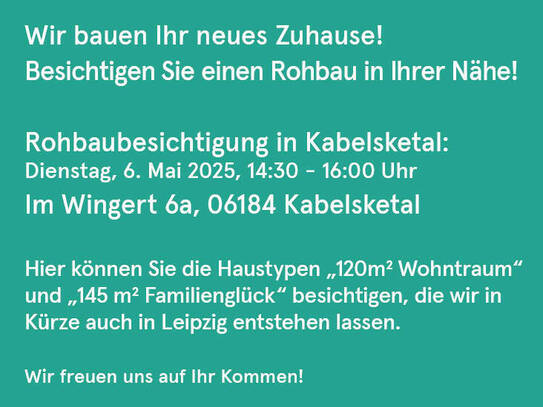 Rohbaubesichtigung 6.5. von 14:30 - 16 Uhr im benachbarten Wohnpark: 120 m² Wohntraum in Leipzig