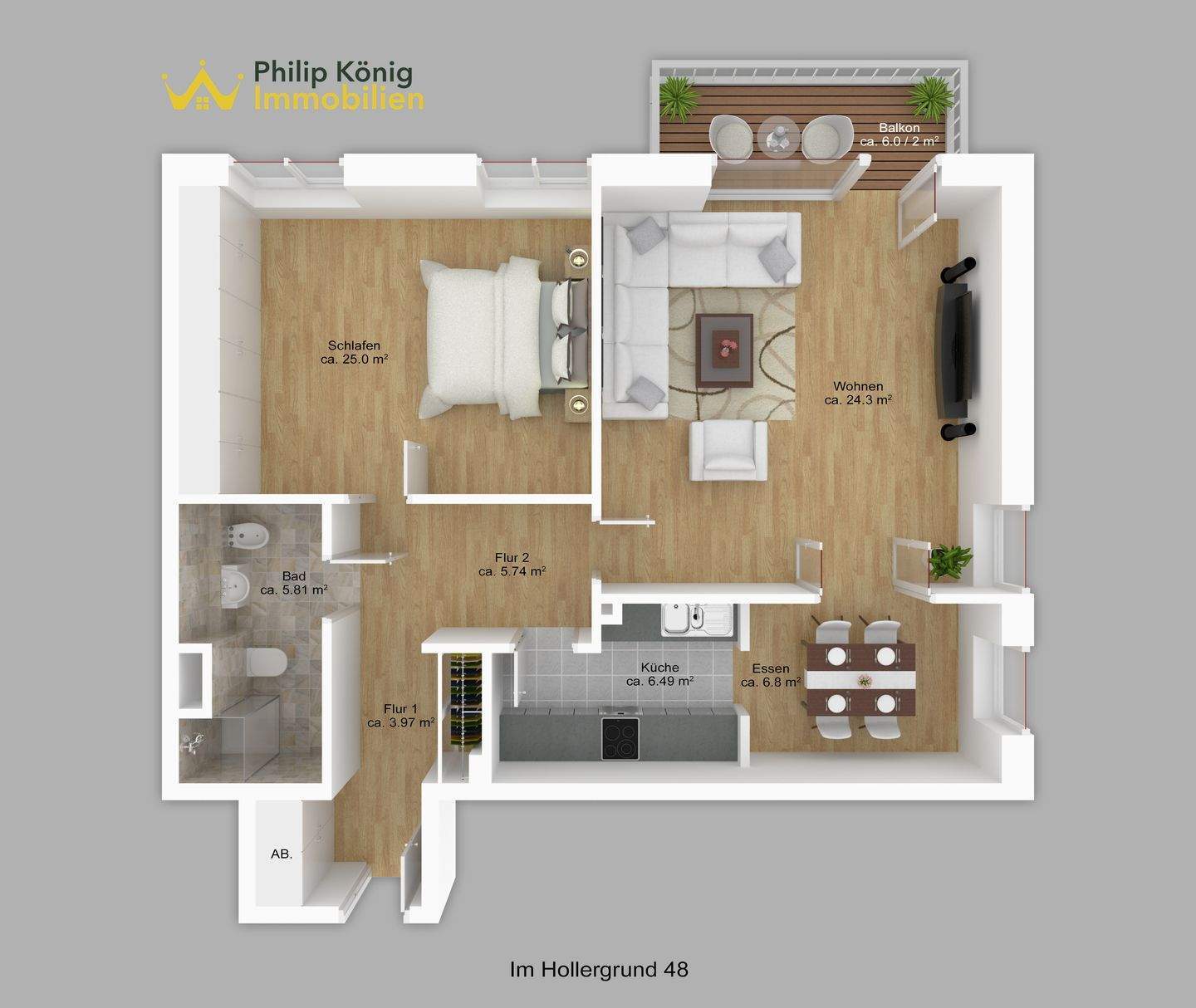 Moderne 2,5-Zimmer-Wohnung mit Balkon am Naturschutzgebiet