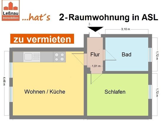 Helle 2-Zimmer-Wohnung sucht nette Mieterin