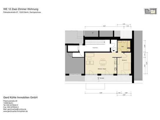 Dachgeschoß / keine Schrägen / hohe Räume / Sofortbezug / Terrasse / Lift / großer Keller