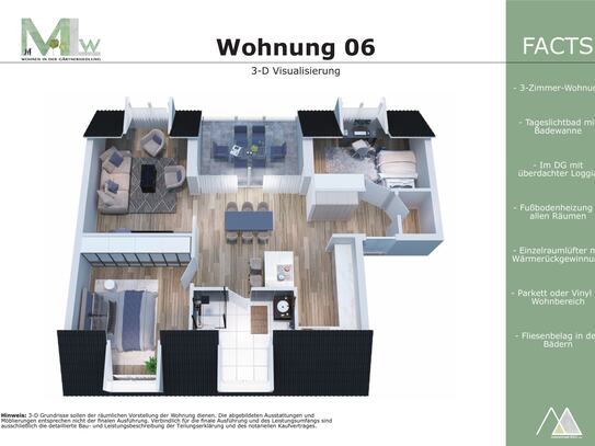 AKTUELL IM BAU | 5% degr. AFA | 3-ZIMMER-WOHNUNG in zentraler Lage in Bamberg