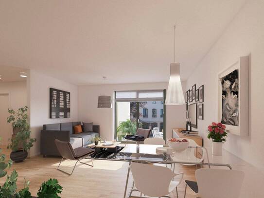 *Erstbezug Neubau* - Effizienzhaus 40 Plus - 3 Zimmer zum Hof mit sonnigem Balkon