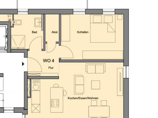 Trier-Biewer - Neubau einer Eigentumswohnung mit barriefreiem Zugang und Aufzug, 1. OG ca. 65 m2, Balkon, Baubeginn 2024