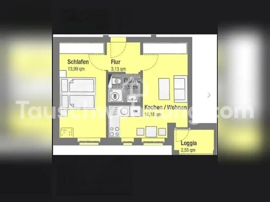 [TAUSCHWOHNUNG] Kleine Zweiraumwohnung mit Balkon gegen dreiraumwohnung