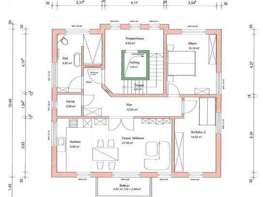 Bad Wörishofen - Lift, Neubau, KFW 40, 3-Zimmer Wohnung, mit ca. 88,5 qm Wfl.,1.OG im 3-Fam. Haus.