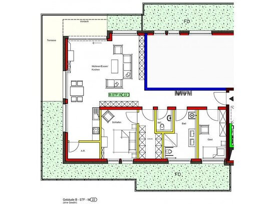 Neubau - KfW 40: Gebäude B - Exklusives Penthouse (PH-B-22 - ca. 122 m²) -Wohnpark 60plus, Konz-Könen - KfW -Förderung…