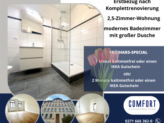 ERSTEBZUG nach Renovierung mit modernem Duschbad !!