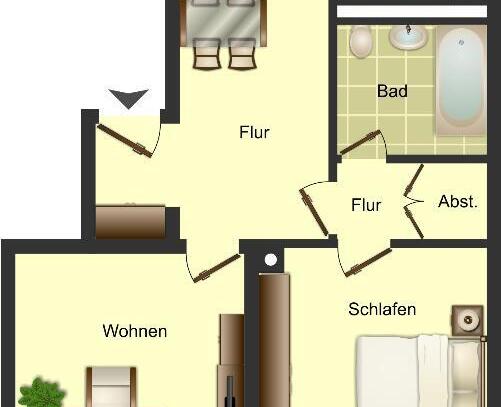 Geräumige zwei Zimmer Wohnung in Ratingen!