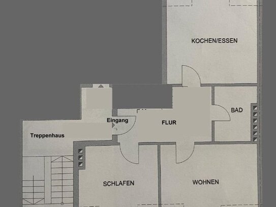 Schöne ruhige Dachgeschosswohnung mit großer Küche 2,5 Raum / 59qm