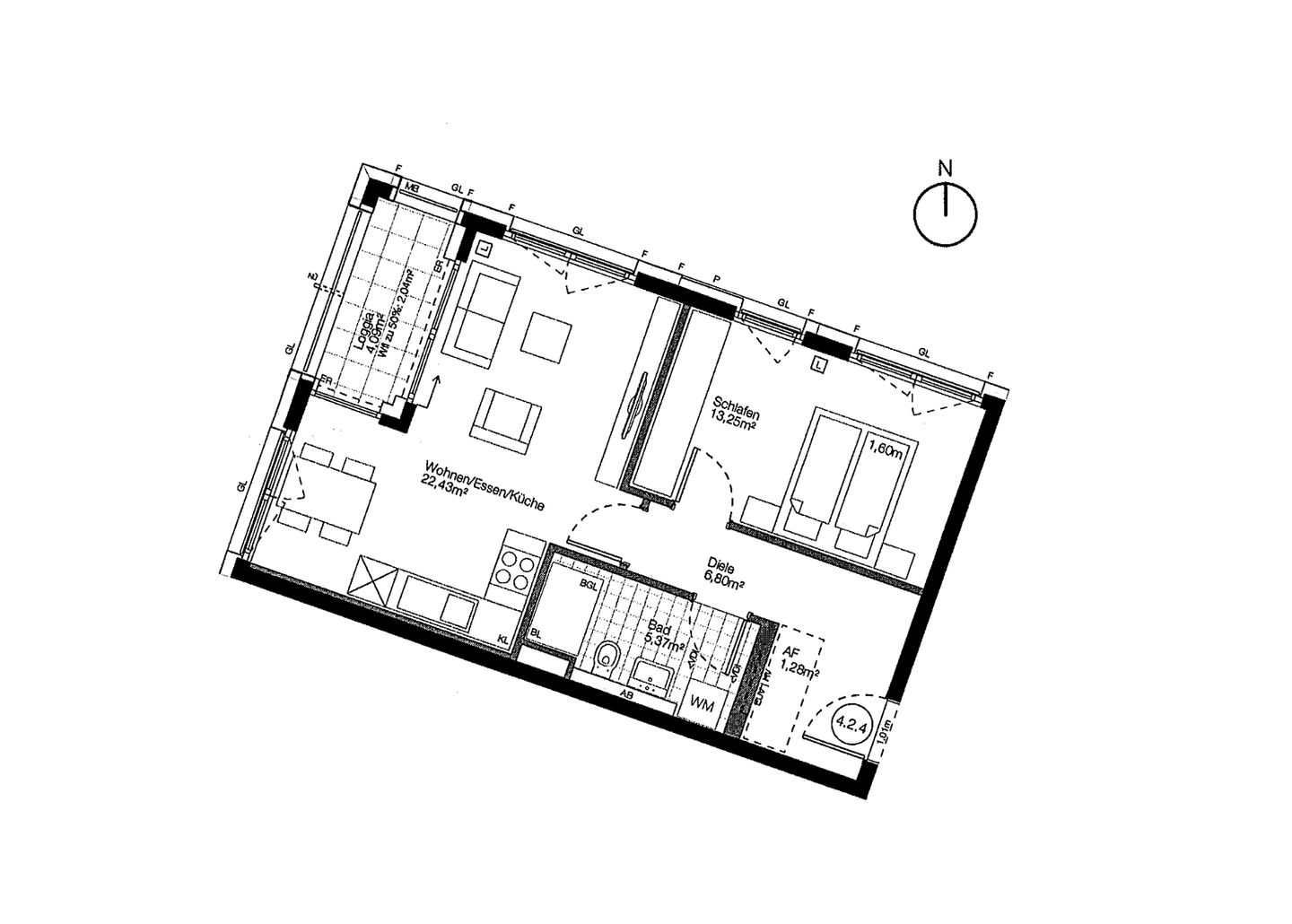 Neuwertige 2-Zimmer Wohnung mit Balkon, EBK, TG