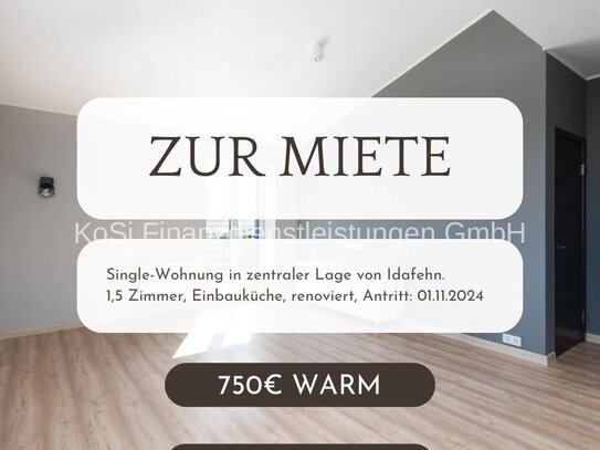 Moderne Single-Wohnung in ZENTRALER LAGE in IDAFEHN!!!