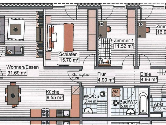 4-Zimmerwohnung in Neu-Ulm zu vermieten