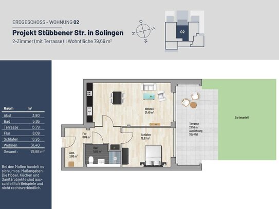 RESERVIERT 7/ 80 m² 2-Z. // Exklusive Terrassen, Garten Wohnung