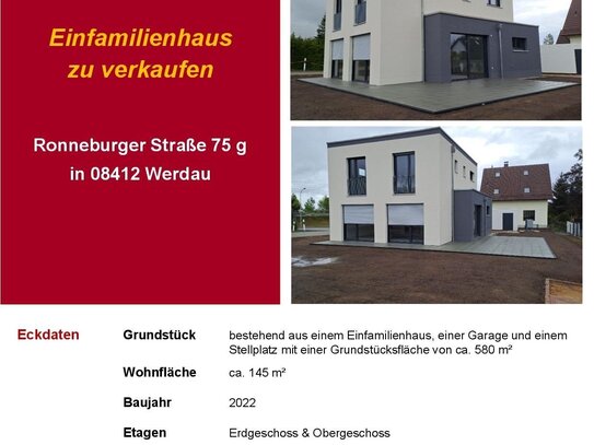 schickes und modernes Einfamilienhaus in Werdau, Ronneburger Straße inkl. Kamin & Garage / Effizienzhaus 55 Bauweise