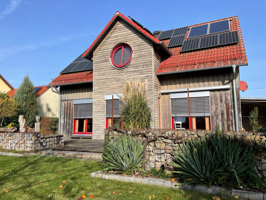 Passivhaus mit Keller in Holzbauweise und 2 Carports in Fischbach bei Nittenau