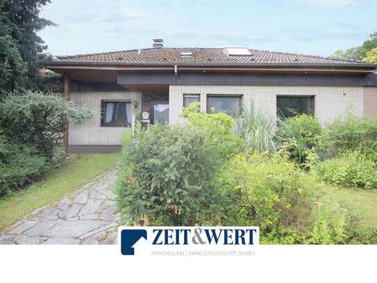 Hürth! Zentrale und ruhige Lage! Barrierefrei! Winkelbungalow mit aufgestocktem Walmdach, Sonnengarten, Kamin und Garag…