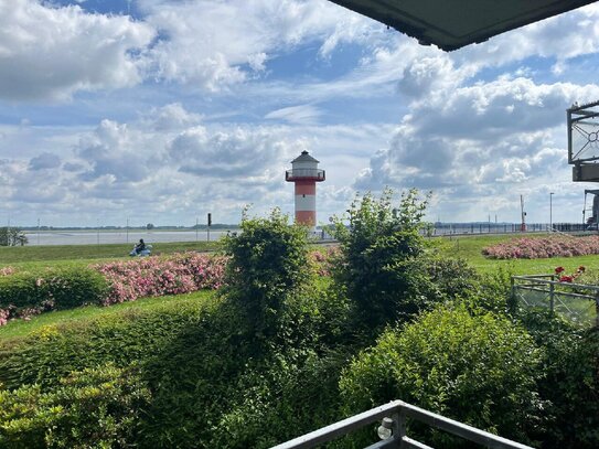 Grünendeich: modern eingerichtetes 2-Zimmer Apartment mit direktem Blick auf die Elbe!