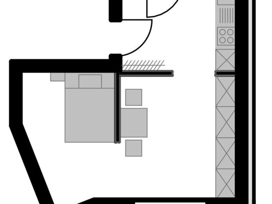 Attraktive Studentenwohnung mit eigenem Balkon