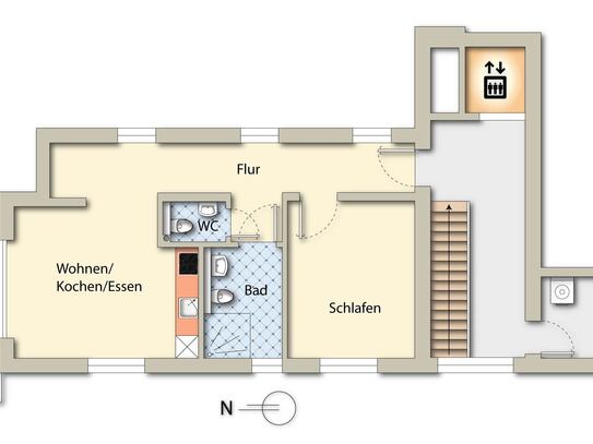 Erstbezug: 2-Zimmerwohnung mit Balkon und schöner Aussicht