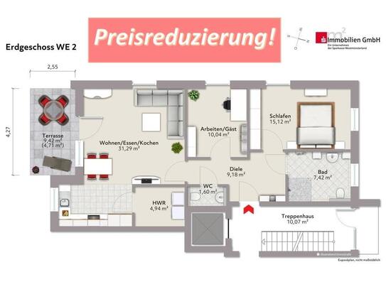 REDUZIERT! Eckernkamp - Neubau 3-Zim.- EG-Wohnung mit Garten