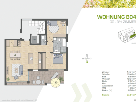 Neubau 2022: Hochwertige 3,5 Zimmer Wohnung im 1.OG sucht Mieter