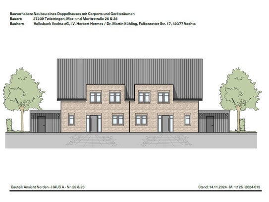 Modern und energieeffizient Neubau von 8 Doppelhaushälften KW 40 Standard