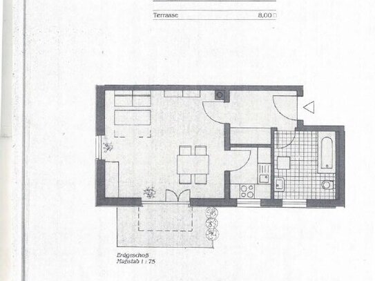 Schöne 1 Zimmer Wohnung mit Terasse