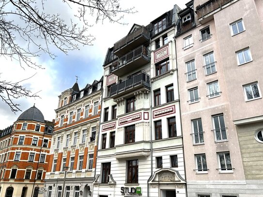 Vermietete 4-Raum-Wohnung mit Balkon, Tageslichtbad u. Gäste-WC in Plauen! Aufzug; Zentrumsnah!