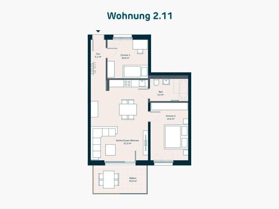 Neubau: 3-Zimmer-Balkonwohnung