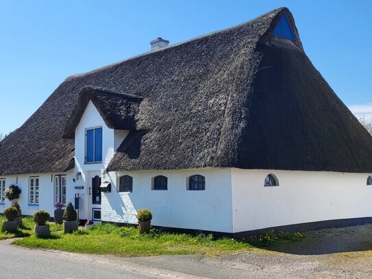 hyggelige Reetdachkate mit Fernwärme auf großem Grundstück in der Nähe zur Eider und Nordsee