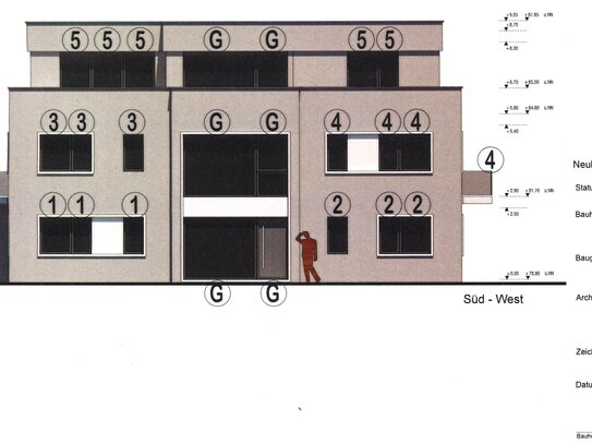 Vorhelm - letzte Wohnung: 1. OG Neubauwohnung (blau dargestellt), ca. 50,47 qm