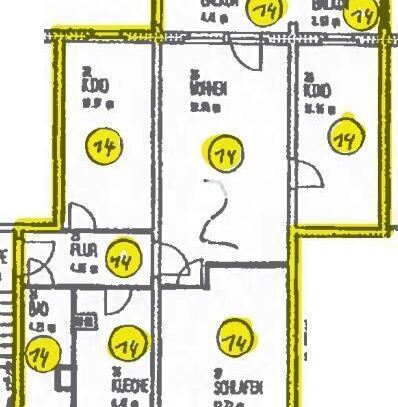 Helle 4-Zi. mit großen Balkon, Wanne & Laminat in ruhiger Lage!