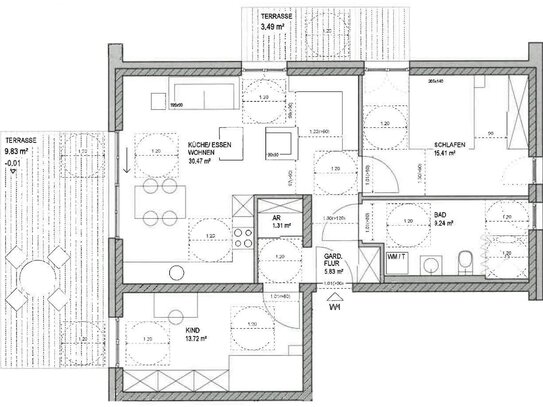 NEUBAU in Merzig/Brotdorf - ETW mit 89 m² Wfl. - Tiefgarage - Außenstellplatz - Wärmepumpe -