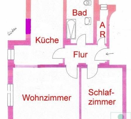 Sehr schöne und großzügige 2-Raum-Wohnung mit Einbauküche in der Bautzener Südvorstadt zu vermieten!