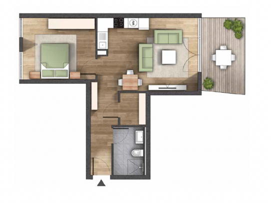 Erstbezug - Großzügige 2-Zimmer Wohnungen zwischen 48 m² -62 m²