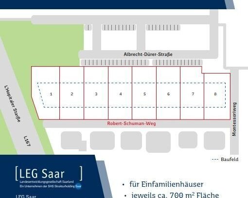 8 Wohnbaugrundstücke im Robert-Schuman-Weg in Überherrn