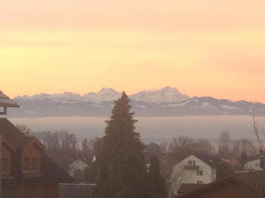 Charmante Doppelhaushälfte in Bodolz mit Blütengarten und großer Terrasse, Balkon und mit Teilsee-/Bergsicht