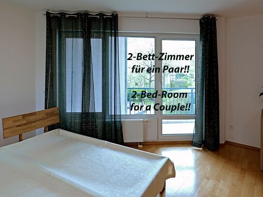 2-Bett-Zimmer in einer Studenten-WG / 2-Bed-Room for a couple in a students shared apartment