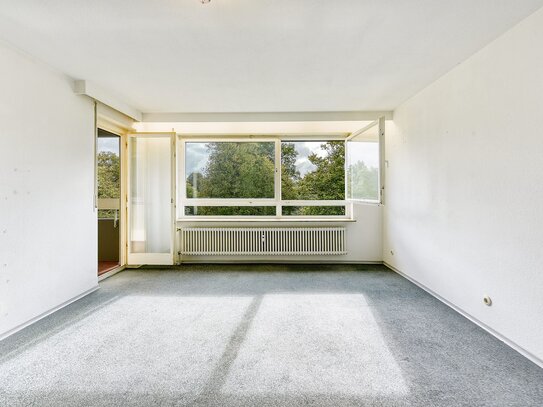 +++ hell & sonnig - modernisierungsbedürftig - Süd-Balkon mit Blick zum Friedhof - inklusive TG-Stellplatz +++