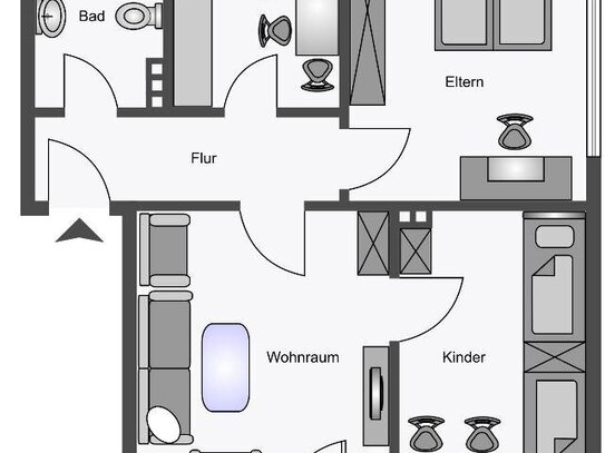 EG Wohnung mit 3 Zimmern in Bockum-Hövel