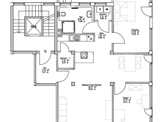 Großzügige Wohneinheit mit Aufzug und Balkon in zentraler Altstadtlage von Eberbach