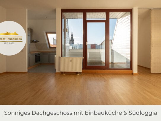 ** Sonnige Dachgeschosswohnung mit Loggia | Parkett| Offene Küche mit Einbauküche**